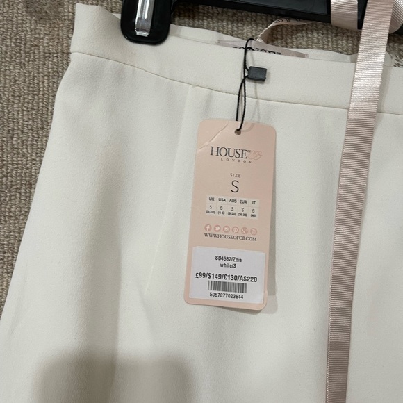NWT/Box House of CB Zoia WHITE CREPE CRYSTAL SKIRT size Small. Bridal or events! - Picture 5 of 6